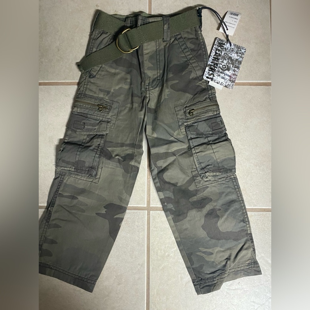 Camouflage Cargo Pants with Belt